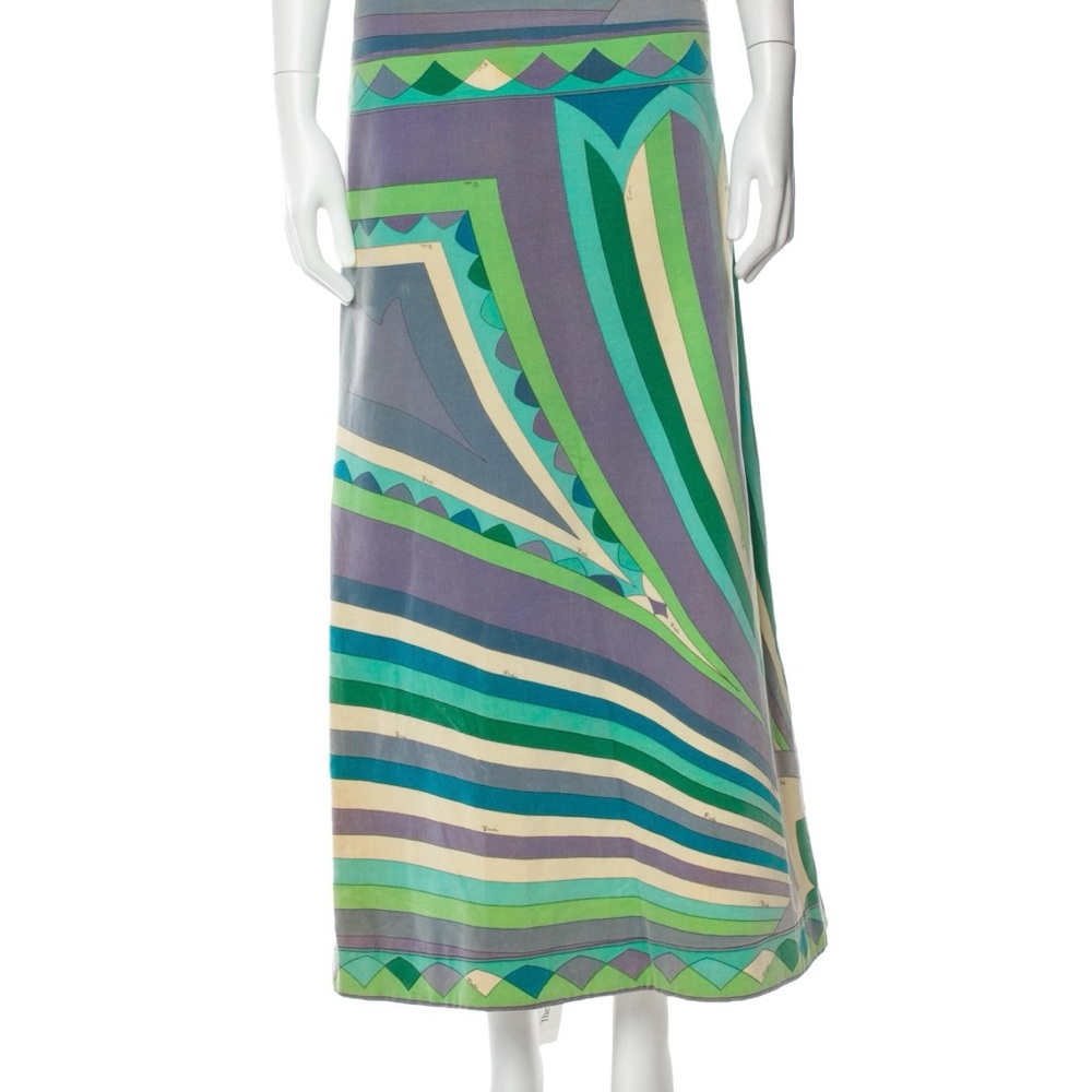 Emilio Pucci Multicolor Geometric Maxi Skirt